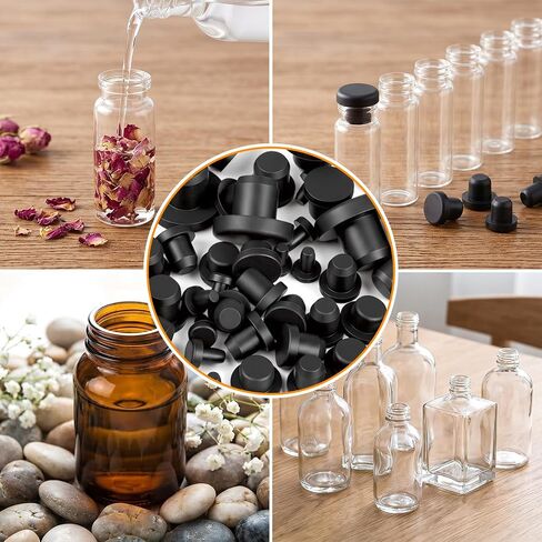 50 PCS Silicone Rubber Hole Plug, 5 Sizes Silicone Stopper for Powder Coating Waterproof Hole End Covers Black Hole Plugs for Pipe Holes Test Tube Plugs in Kuwait