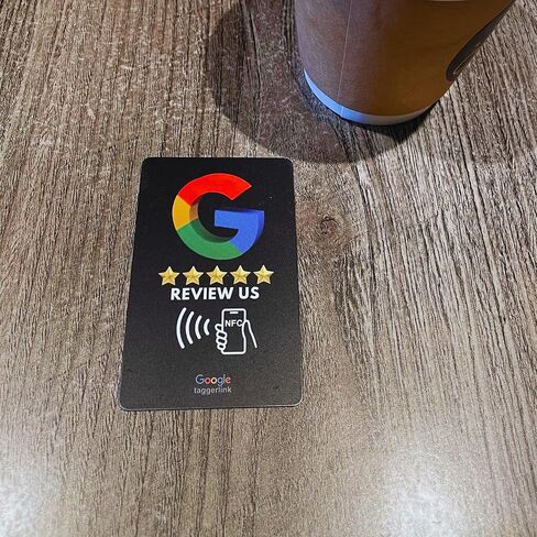 NFC Google Review Tap Stand - بطاقة صنبور الهاتف القابلة لإعادة الاستخدام - تعزيز تقييمات 5 نجوم - لا حاجة إلى تطبيق - مجموعة مكونة من 4 قطع (Google - مجموعة كومبو للحامل) in Kuwait
