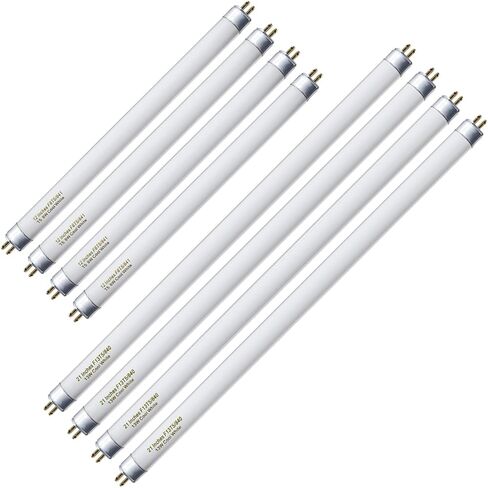 Konideke (4 Set) F8T5/CW 8 Watt and F13T5/CW 13 Watt, T5 12 Inches 8W and 21 Inches 13W Under Counter Fluorescent Light Bulbs, Cool White 4100K G5 Cap in Kuwait