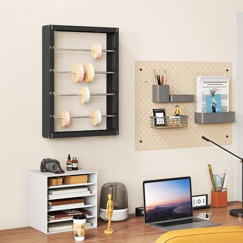 Wire Spool Rack, Wire Dispenser with 4 Detachable Rods, Wall Mounted Spool Storage Rack Wire Spool Holder for Electrical, Industrial & Retail Use in Kuwait