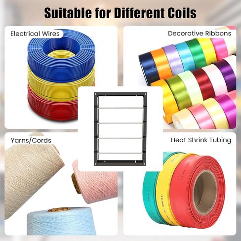 Wire Spool Rack, Wire Dispenser with 4 Detachable Rods, Wall Mounted Spool Storage Rack Wire Spool Holder for Electrical, Industrial & Retail Use in Kuwait