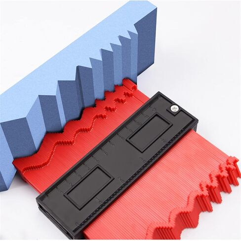 Contour Gauge Duplicator Ceramic Tile Carpet Cutting Template Profile Measuring Angle Ruler Contour Duplicator Woodworking Tools 1Pcs(10 Inch Blue) in Kuwait
