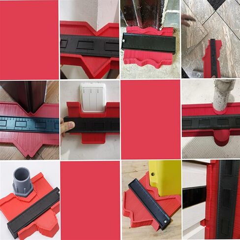 Contour Gauge Duplicator Ceramic Tile Carpet Cutting Template Profile Measuring Angle Ruler Contour Duplicator Woodworking Tools 1Pcs(10 Inch Blue) in Kuwait