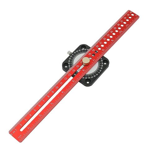 Woodworking Scriber Angle Scoring Ruler Adjustable T-Type Ruler Aluminum 360° Angle Marking Gauge Measuring Tools 1Pcs in Kuwait