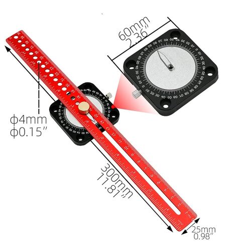 Woodworking Scriber Angle Scoring Ruler Adjustable T-Type Ruler Aluminum 360° Angle Marking Gauge Measuring Tools 1Pcs in Kuwait