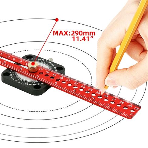 Woodworking Scriber Angle Scoring Ruler Adjustable T-Type Ruler Aluminum 360° Angle Marking Gauge Measuring Tools 1Pcs in Kuwait