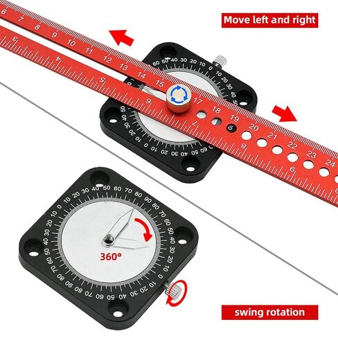 Woodworking Scriber Angle Scoring Ruler Adjustable T-Type Ruler Aluminum 360° Angle Marking Gauge Measuring Tools 1Pcs in Kuwait