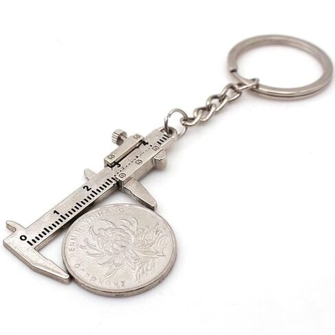 Mini Vernier Caliper Keychain, Car Keychain,Vernier Caliper Ruler Sliding Key Holder Rings Keychain Tools Cool Keychain Gift Ideas for Men Women 3D Movable Precision Measurement Tool in Kuwait