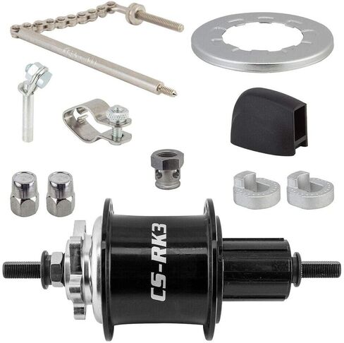 HUB RR S/A 3sp CSRK3 3x8s 6B 36 BK مع مجموعة أدوات القطع/بدون ناقل الحركة | عجلات الدراجة in Kuwait