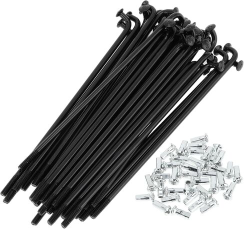 1 Set Universal Bicycle Spokes 12G 100mm Length Bike Wheel Spokes Nipple Black Carbon Steel in Kuwait