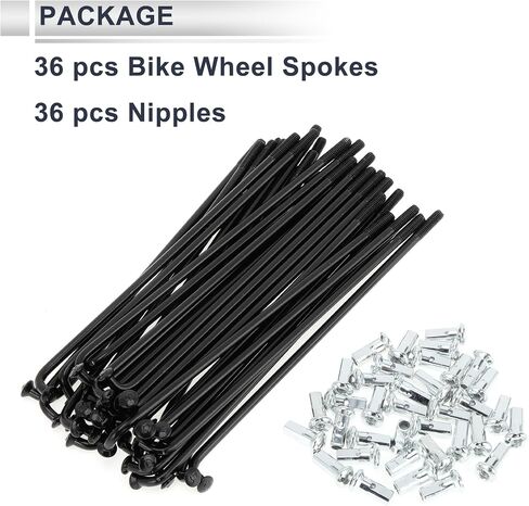 1 Set Universal Bicycle Spokes 12G 100mm Length Bike Wheel Spokes Nipple Black Carbon Steel in Kuwait