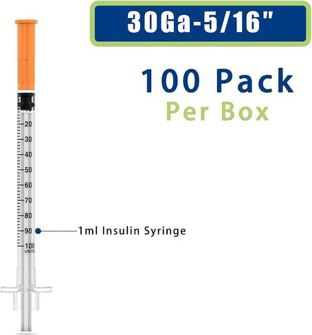 1ml/cc Disposable Syringe with 30Ga 5/16" (8mm)Needle,30 Pack | Individually Wrapped in Kuwait