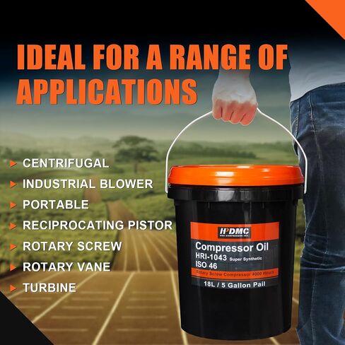 ISO 32 Grade Synthetic Based Compressor Lubricant Standard 4000 Hour Rotary Screw Air Compressor Lubricating Oil 5 Gallon Pail Extended Life Oils in Kuwait