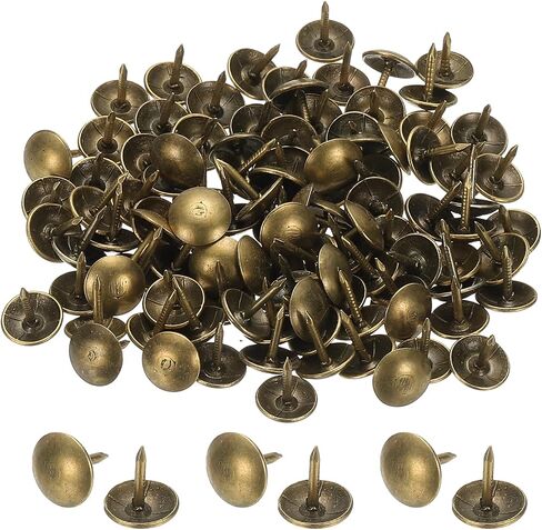 PATIKIL 500 Pcs Upholstery Tacks 0.35" x 3/8" Head Dia Vintage Thumb Nails Pins Round Head Metal Push Tack Pin for DIY Furniture Sofa Chair Decor in Kuwait
