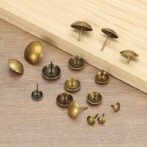 PATIKIL 500 Pcs Upholstery Tacks 0.35" x 3/8" Head Dia Vintage Thumb Nails Pins Round Head Metal Push Tack Pin for DIY Furniture Sofa Chair Decor in Kuwait