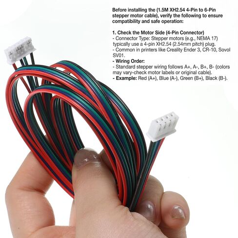 3 قطع كابلات موصل محرك 1.5 متر، كابل محرك متدرج، XH2.54 4Pin إلى 6Pin محركات طرفية موصل محرك متدرج طابعة ثلاثية الأبعاد كابل محركات متدرجة اللون للطابعة ثلاثية الأبعاد in Kuwait