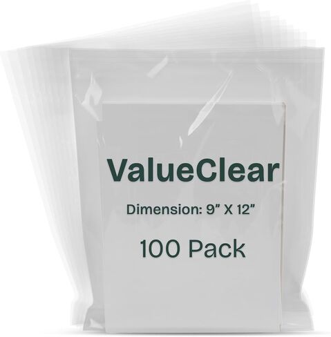 Clear OPP Bags with Durable Reinforced Edges – Self-Sealing Resealable Poly Packaging Bags (100, 10'' x 13'') in Kuwait