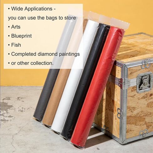 200 Pack Long Plastic Poly Bags, 4x40 Inch 2 Mil Clear Polyethylene Sleeves for Storage & Shipping, Flat Open Waterproof Poster Tube Protectors in Kuwait