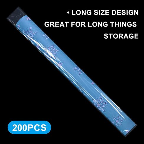 200 Pack Long Plastic Poly Bags, 4x40 Inch 2 Mil Clear Polyethylene Sleeves for Storage & Shipping, Flat Open Waterproof Poster Tube Protectors in Kuwait