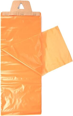ClearBags Orange Tinted Plastic Newspaper Bags Side Sealed LDPE for Weather Protection and Pet Waste Cleanup Durable 1.2 mil Thickness Bundled on Cardboard Hanger 9" x 21" 100 Pack NPBO1 in Kuwait