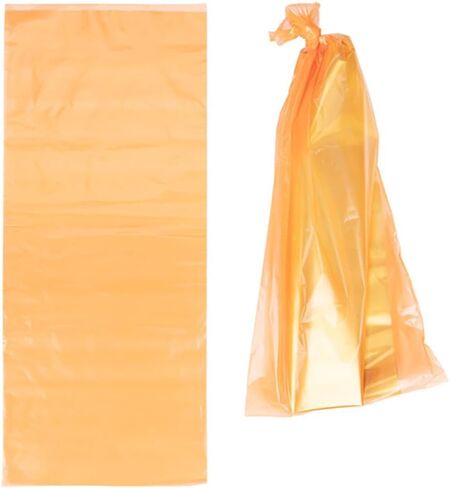 ClearBags Orange Tinted Plastic Newspaper Bags Side Sealed LDPE for Weather Protection and Pet Waste Cleanup Durable 1.2 mil Thickness Bundled on Cardboard Hanger 9" x 21" 100 Pack NPBO1 in Kuwait
