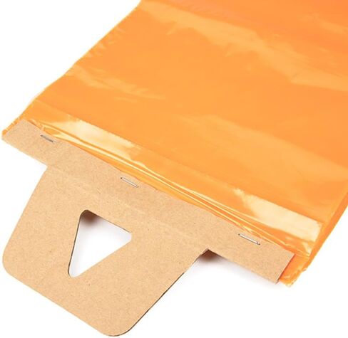 ClearBags Orange Tinted Plastic Newspaper Bags Side Sealed LDPE for Weather Protection and Pet Waste Cleanup Durable 1.2 mil Thickness Bundled on Cardboard Hanger 9" x 21" 100 Pack NPBO1 in Kuwait