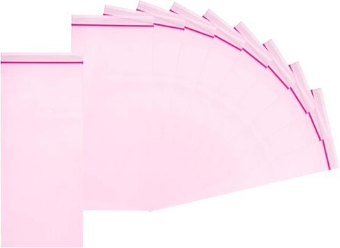 أكياس بلاستيكية صغيرة من باتيكل، (1 × 1.2 بوصة، وردي) (100 قطعة) 7.9 مل حقيبة بولي قابلة للإغلاق صغيرة بسحاب ملون وحقيبة تعبئة شفافة، مناسبة لـ - خواتم مجوهرات وأقراط وسوار وخرز in Kuwait
