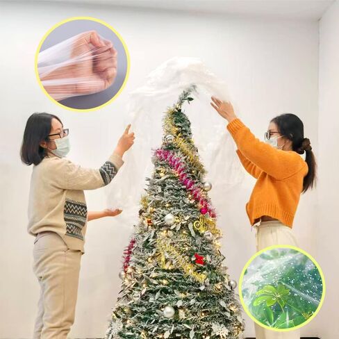 TopSoon Christmas Tree Removal Bag 9-Feet Tall by 6-Feet Wide Christmas Tree Disposal Bag Plastic Patio Furniture Cover Large Clear Storage Bag in Kuwait