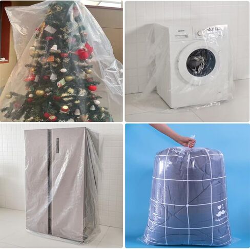 TopSoon Christmas Tree Removal Bag 9-Feet Tall by 6-Feet Wide Christmas Tree Disposal Bag Plastic Patio Furniture Cover Large Clear Storage Bag in Kuwait