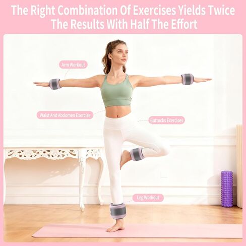Ankle Weights for Women & Kids - 0.5LB/1LB Each Wrist/Ankle Weight Pair (1LB/2LB Total) Adjustable Arm/Leg Weights for Walking, Running, Pilates, Home Workout with Comfortable Straps (Pink) in Kuwait