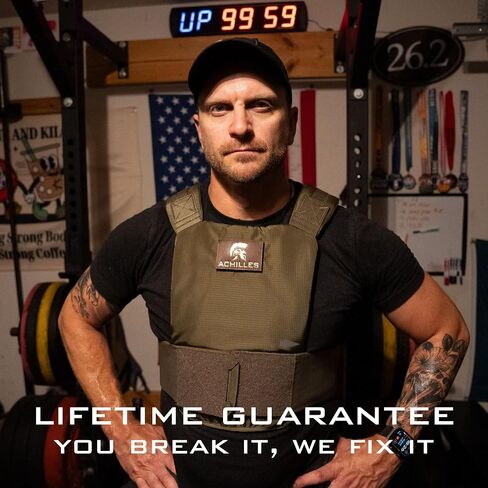 سترة GORUCK Achilles المرجحة للرجال 20 رطل (أخضر الحارس) - سترة تدريب متينة مع أحزمة كتف مبطنة - كريات فولاذية مطلية عديمة الرائحة - الجري والجري وإعداد Murph ومعدات اللياقة البدنية in Kuwait