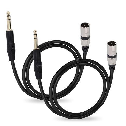 2 قطعة كابل 1/4 بوصة إلى XLR، كابل محول ذكر إلى أنثى عالي التحمل متوازن 1/4 بوصة 6.35 مم TRS 3 Pin XLR جاك سلك للميكروفون مكبر الصوت النشط الطول الإجمالي 3.47 قدم/105.8 سم in Kuwait