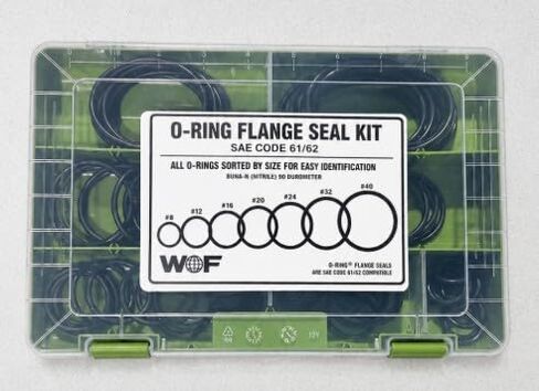 SAE Code 61/62 Flange O-Ring Kit, Buna-N 90 Durometer, 70-Piece Hydraulic Flange Seal Assortment, Sizes #8, #12, #16, #20, #24, #32, #40 in Kuwait