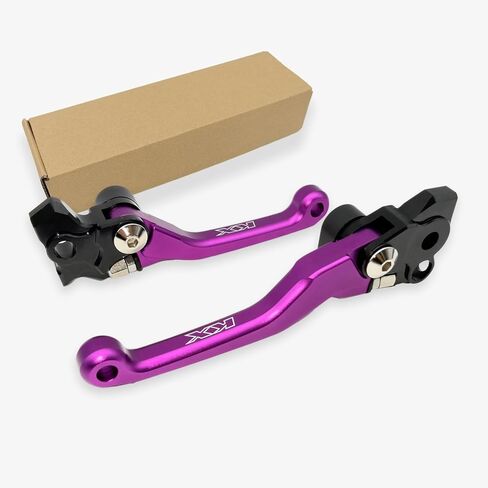 Dirt Bike CNC Pivot Black Brake Clutch Levers Adjustable Compatible with KX450 2019-2023 | KX450X 2021-2023 | KX450SR 2022-2023 | KX250 2021-2024 | KX450F 2019-2022 (Purple) in Kuwait