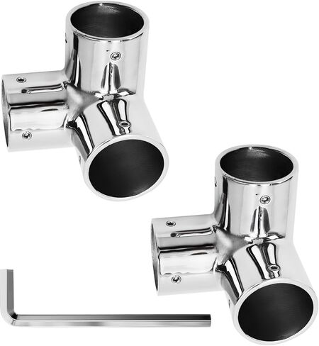 2 Pack Rail Fitting for 7/8" 1" 1-1/4" Railing, Satinless Steel 316, Marine Grade Straight Elbow 2- Way 3-Way 90 Degree Tee Connector, Boat Handrail Hardware in Kuwait