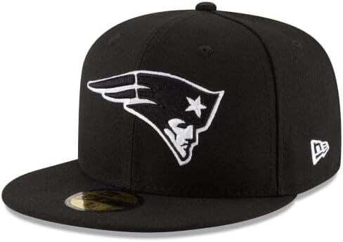عصر جديد NFL 59FIFTY نيو إنجلاند باتريوتس أسود أبيض مجموعة أصيلة جاهزة في الملعب قبعة كرة القدم in Kuwait