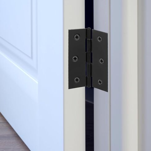 2 Pcs 2.5" Stainless Door Hinges,Stainless Steel Folding Butt Hinge Door Hinges with 12pcs Screws for Doors Windows Wooden Boxes (Black) in Kuwait