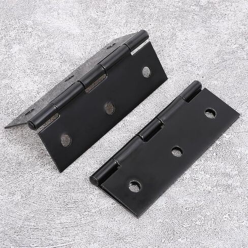 2 Pcs 2.5" Stainless Door Hinges,Stainless Steel Folding Butt Hinge Door Hinges with 12pcs Screws for Doors Windows Wooden Boxes (Black) in Kuwait