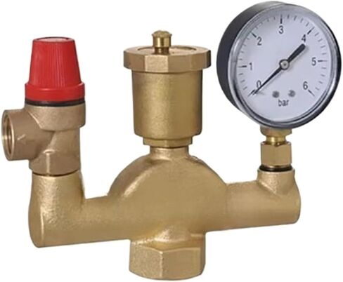 1-Inch Brass Boiler Fittings Kit with Ventilation Safety Valve(1in,Brass) in Kuwait