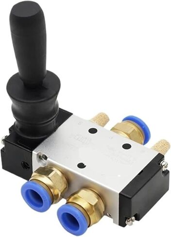 4H210-08 5/2 Way Hand Lever Operated Control Pneumatic Manual Valve with Muffler Silencer and Quick Fitting Select(4H210-08 w PC12-02) in Kuwait