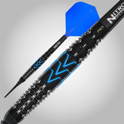 RED DRAGON Darts - AMP Series - 20g Barrel/ 22g Full Weight Soft Tip Torpedo Dart Set - 90% Professional Tungsten Darts Set - Nitro Flite Integrated Flight/Shaft, Dart Flights & Stems in Kuwait