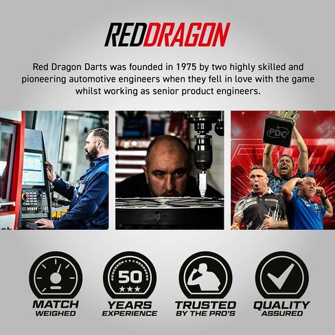 RED DRAGON Darts - AMP Series - 20g Barrel/ 22g Full Weight Soft Tip Torpedo Dart Set - 90% Professional Tungsten Darts Set - Nitro Flite Integrated Flight/Shaft, Dart Flights & Stems in Kuwait
