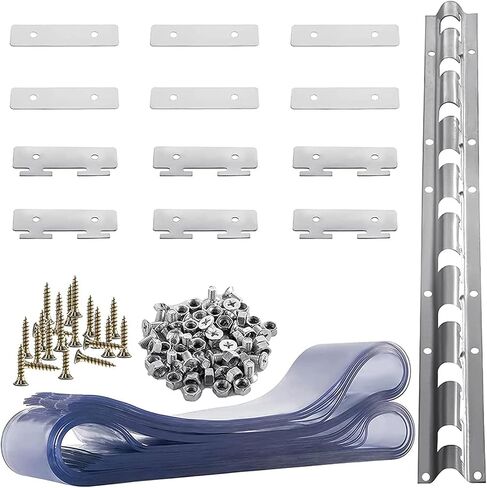 This Transparent PVC Door Strip Curtain Kit for Walk-in Coolers & Freezers Vinyl Vertical Blinds for Temperature Control Energy Efficient Plastic Door Solution in Kuwait