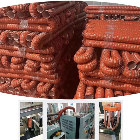 13ft High-Temp Flexible Air Duct Hose, 2" & 2.5" Silicone Ventilation Pipe for Car Heaters, Exhaust Hose, Multiple, Durable & Heat Resistant in Kuwait