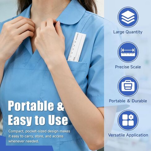 Philbinden 100 Pcs Wound Measuring Tape 6 Inch Double Sided Disposable Paper Tape Guide Ruler Measurement Tools for Nurses in Kuwait