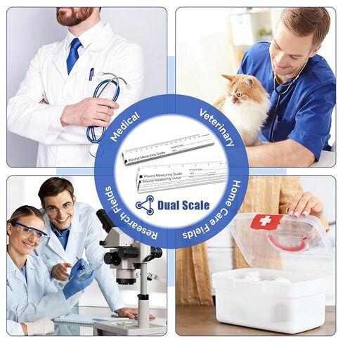 Philbinden 100 Pcs Wound Measuring Tape 6 Inch Double Sided Disposable Paper Tape Guide Ruler Measurement Tools for Nurses in Kuwait