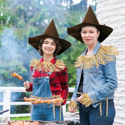 Scarecrow Costume Accessories Adults,Scarecrow Hat with Raffia Straw Kit,Halloween Costume Women Men in Saudi Arabia