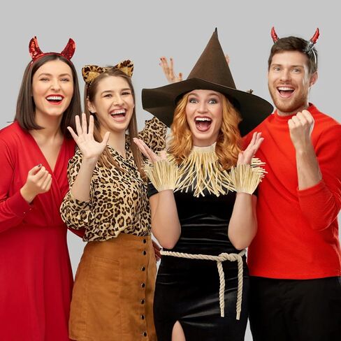 Scarecrow Costume Accessories Adults,Scarecrow Hat with Raffia Straw Kit,Halloween Costume Women Men in Saudi Arabia