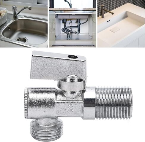 1/4 Quarter Turn Brass Angle Stop Valve G1/2in Inlet G1/2in Outlet with Solid Metal Handle for Sink Bathroom Toilet Kitchen Water in Kuwait