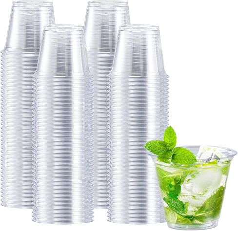 Clawsoff 12 oz Clear Plastic Cups, 300 Count Disposable Coffee Cups No Lids, 12 Ounce Cold Plastic Party Cup Bulk, PET Clear Cup for Iced Coffee, Smoothie, Cold Beverage in Kuwait